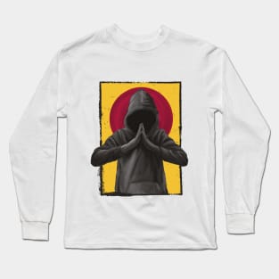 Praying Hands Men's Black Rap Hip Hop Musik Long Sleeve T-Shirt